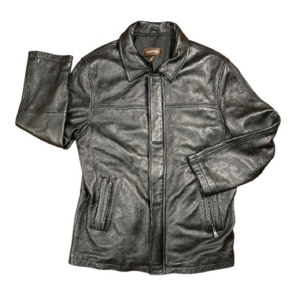 Danier Large Men's Black Leather Jacket
